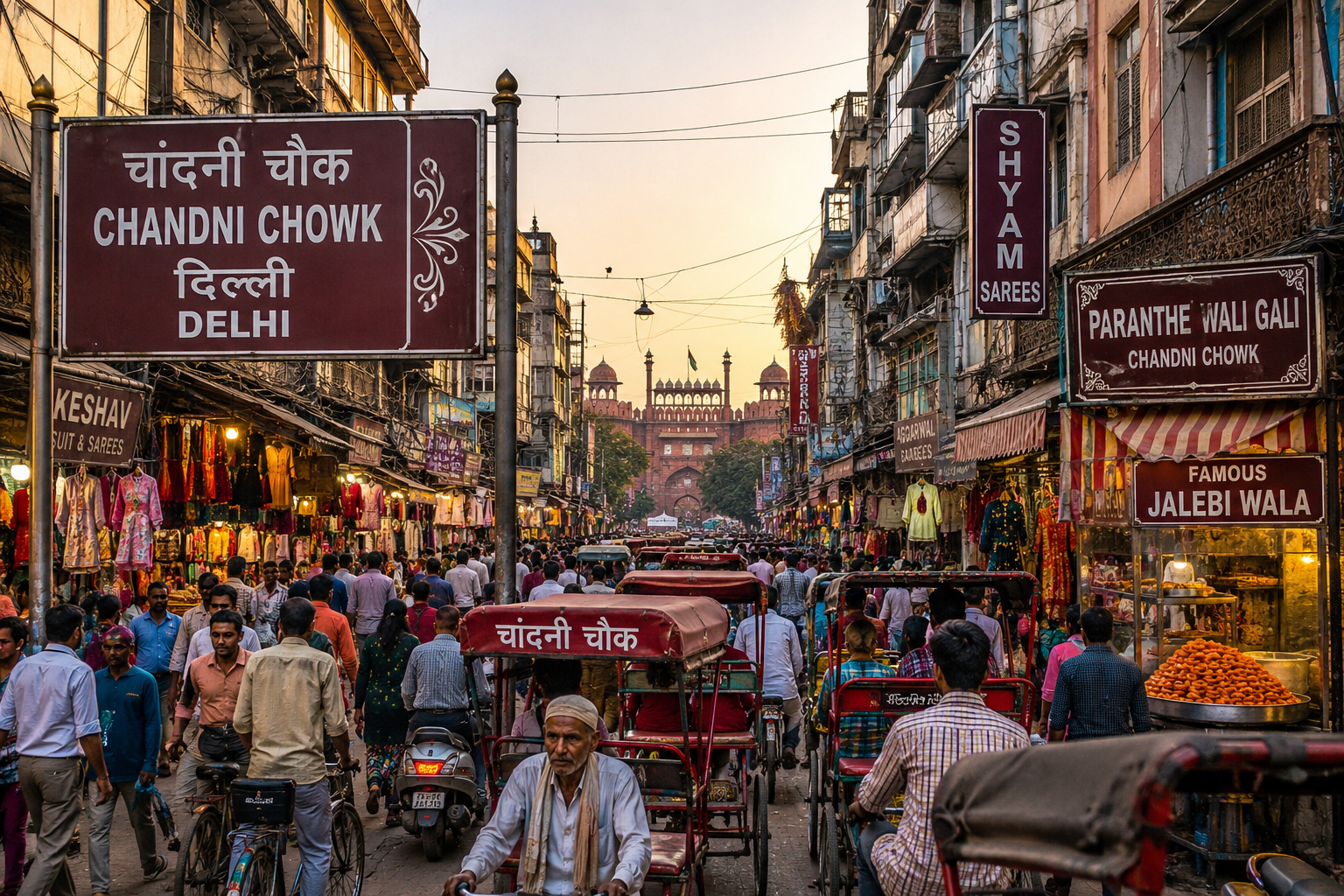 Chandni Chowk Delhi traditional market and street shopping