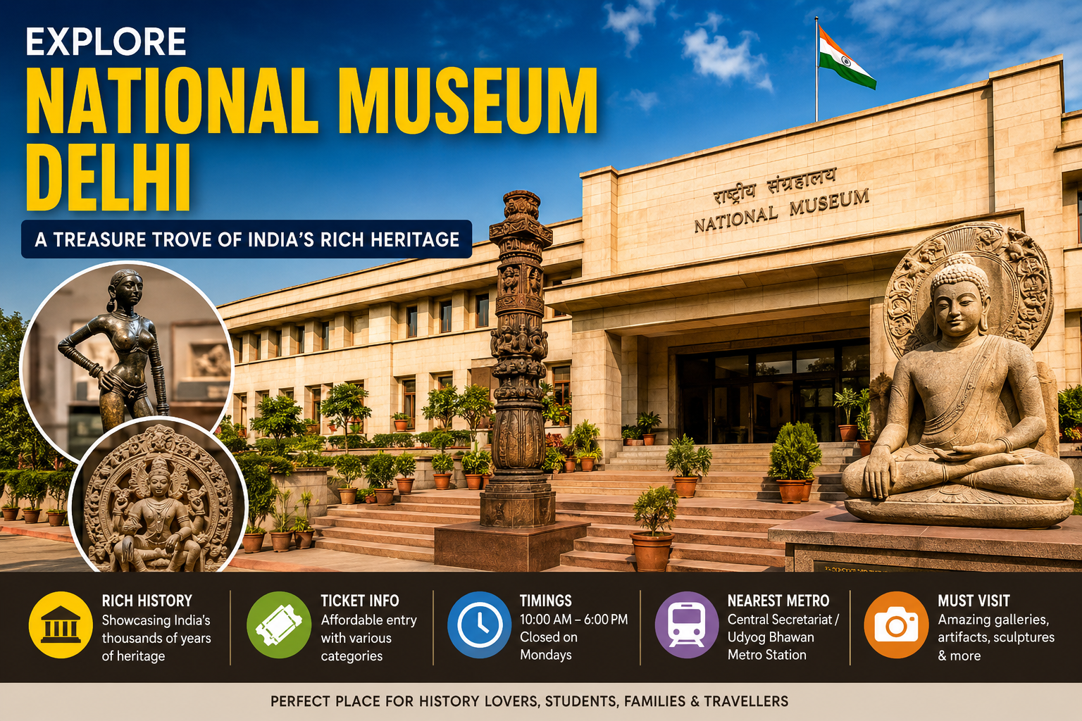 National Museum Delhi showcasing India's rich cultural heritage and historical artifactsg