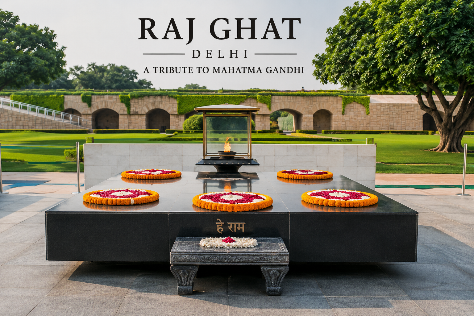 Raj Ghat memorial of Mahatma Gandhi in Delhi