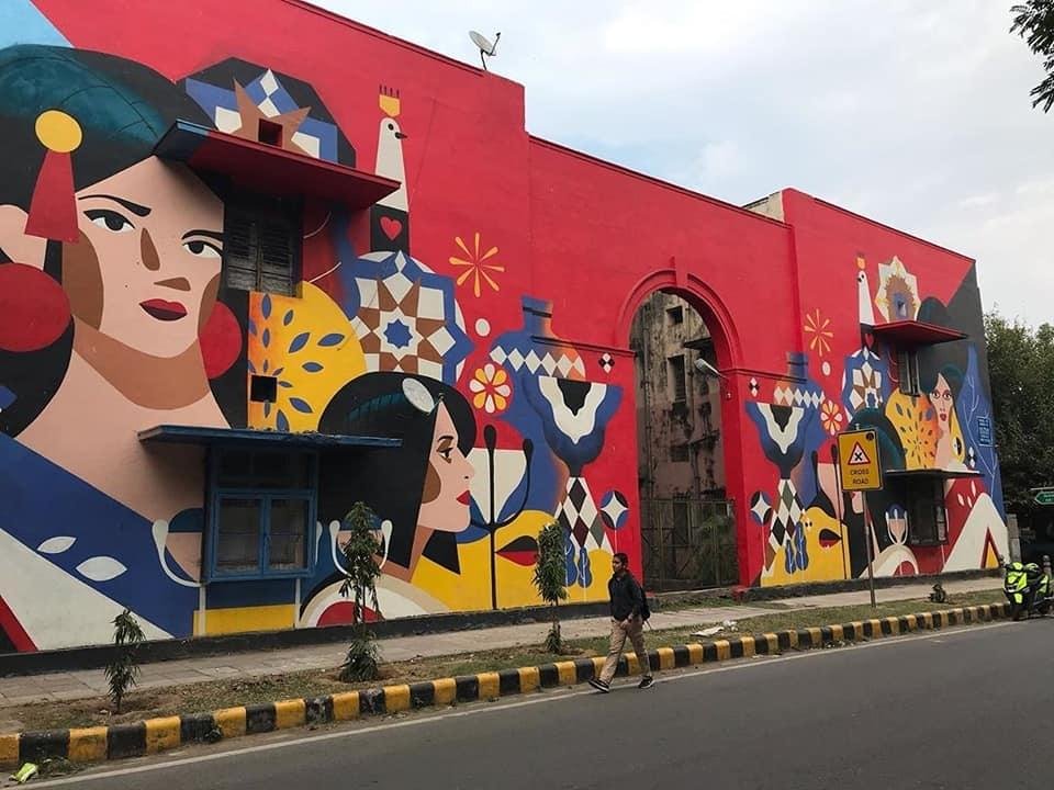 Colorful street art and murals at Lodhi Art District, Delhi – India’s first open-air art gallery.