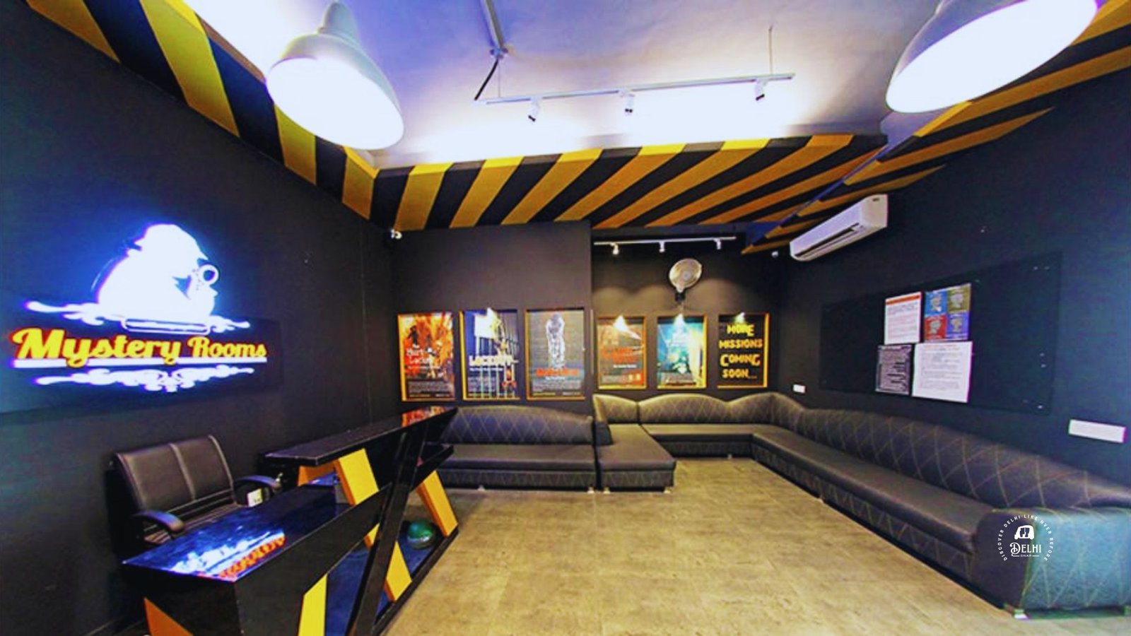 People solving puzzles in Mystery Rooms, an escape game experience in Delhi.