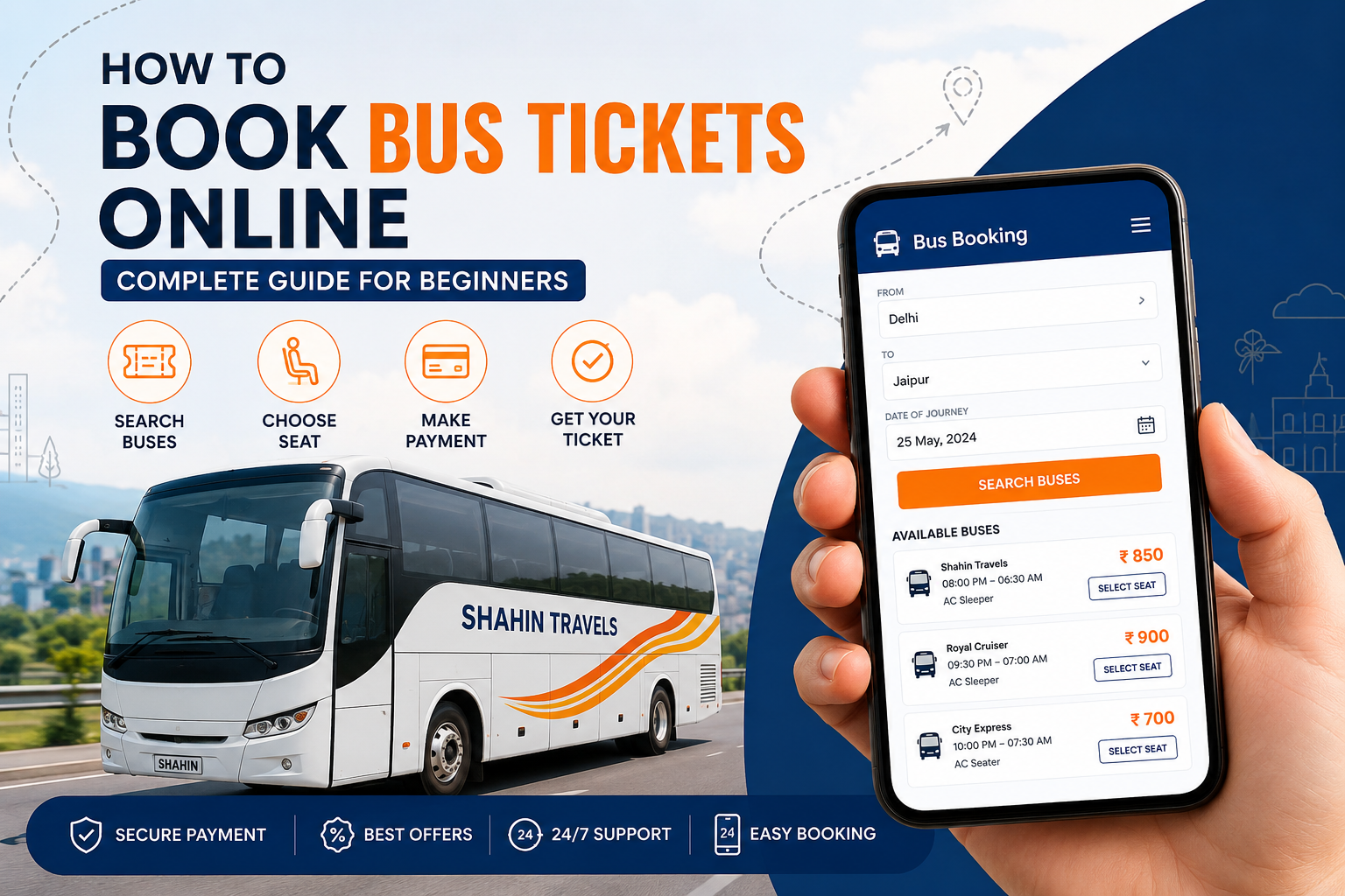Bus Ticket Booking Online Step by Step Process