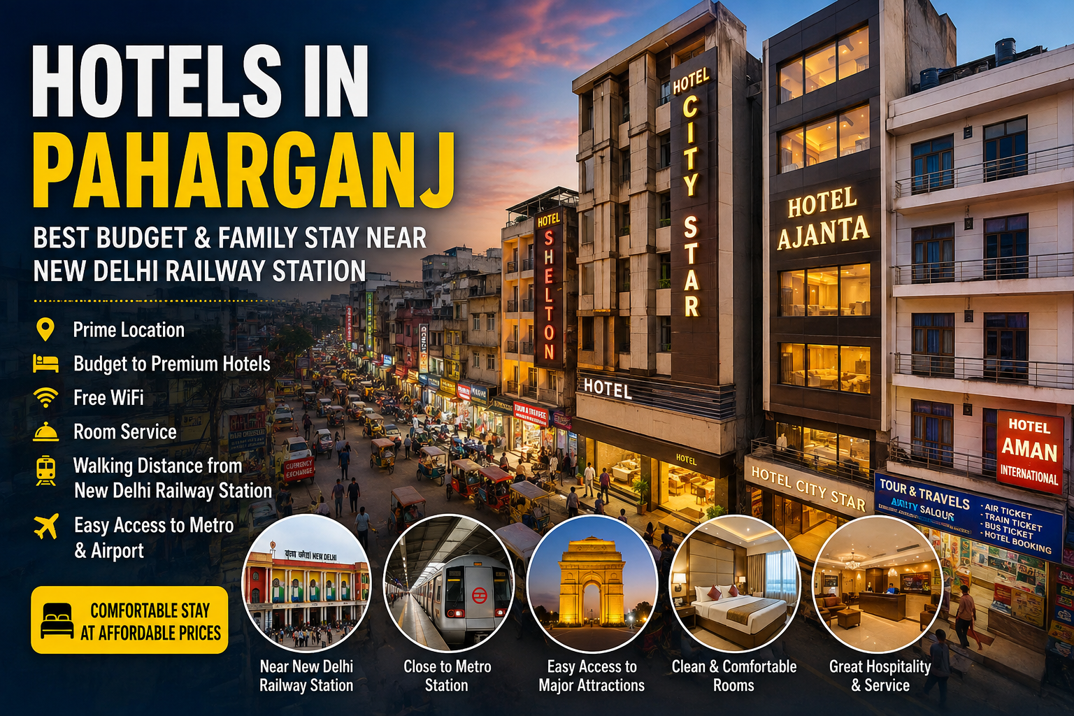 Hotels in Paharganj near New Delhi Railway Station