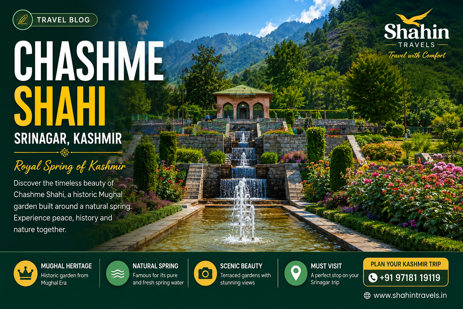 Chashme Shahi Srinagar Mughal Garden