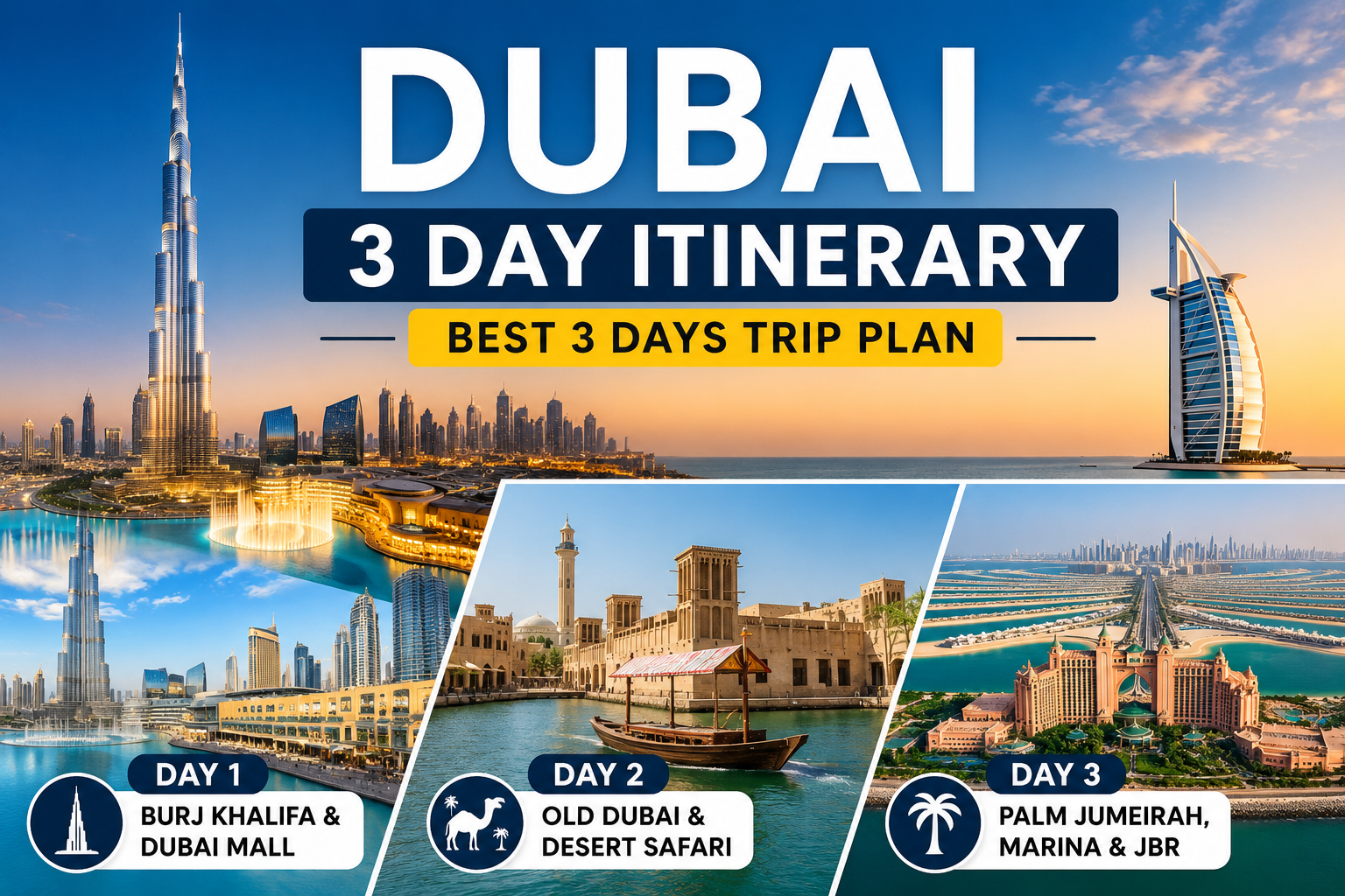 Dubai 3 day itinerary for first time travelers
