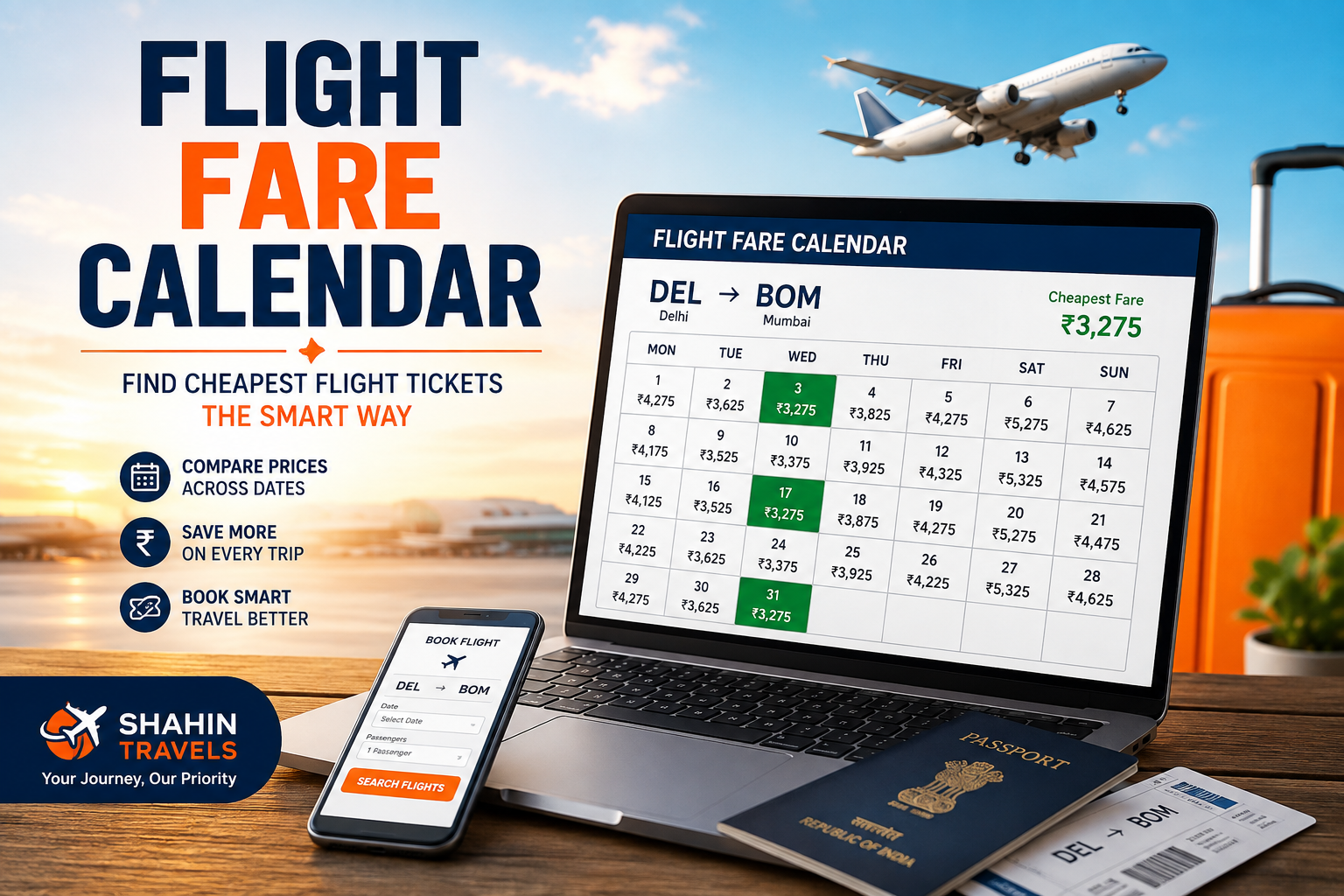 Flight Fare Calendar to Find Cheapest Flight Tickets