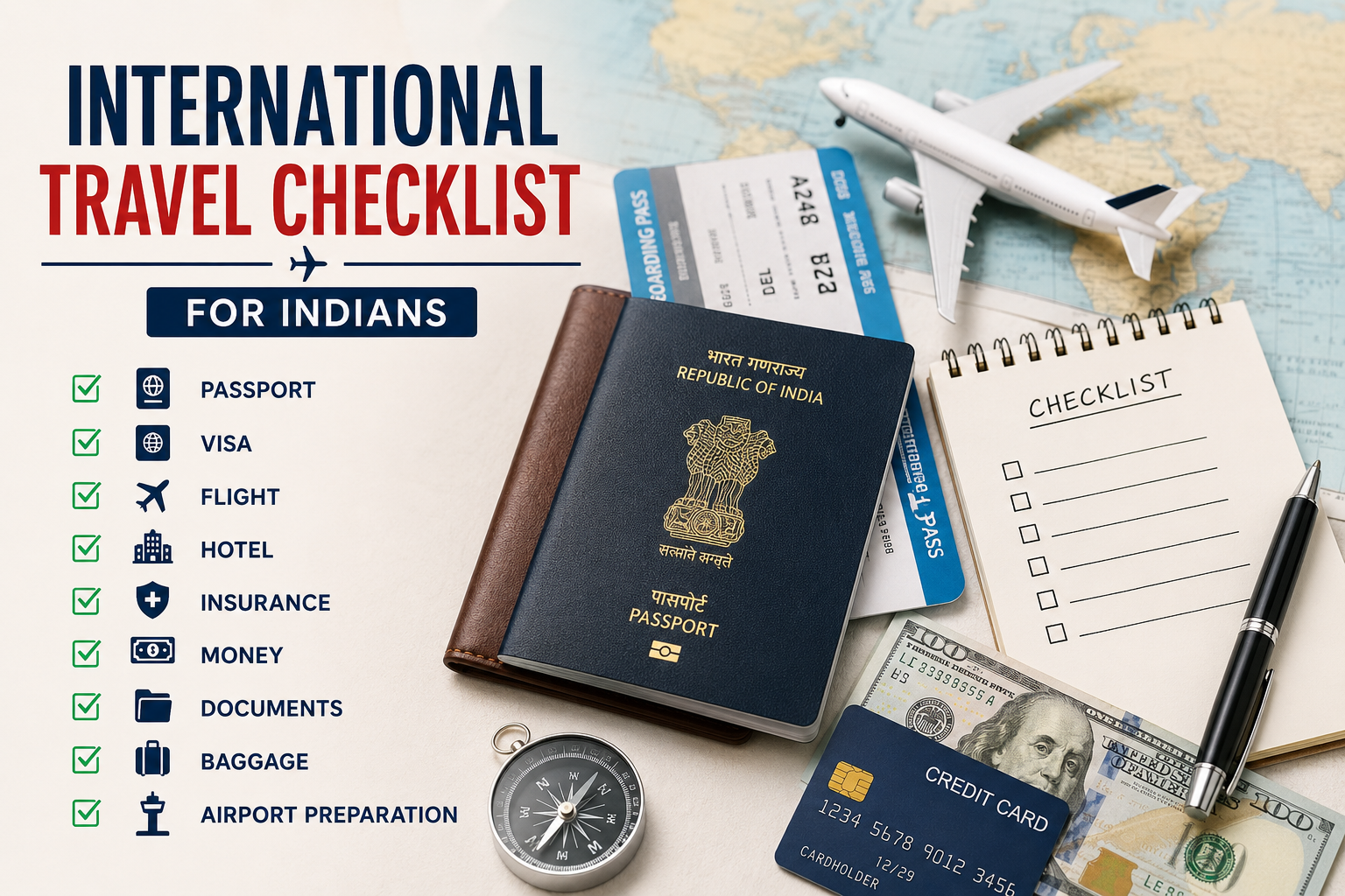 International travel checklist for Indian travelers