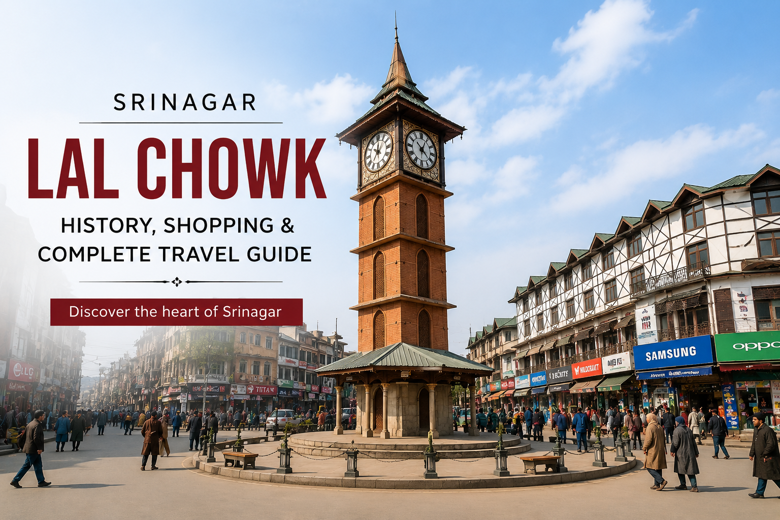 Lal Chowk Srinagar with Ghanta Ghar