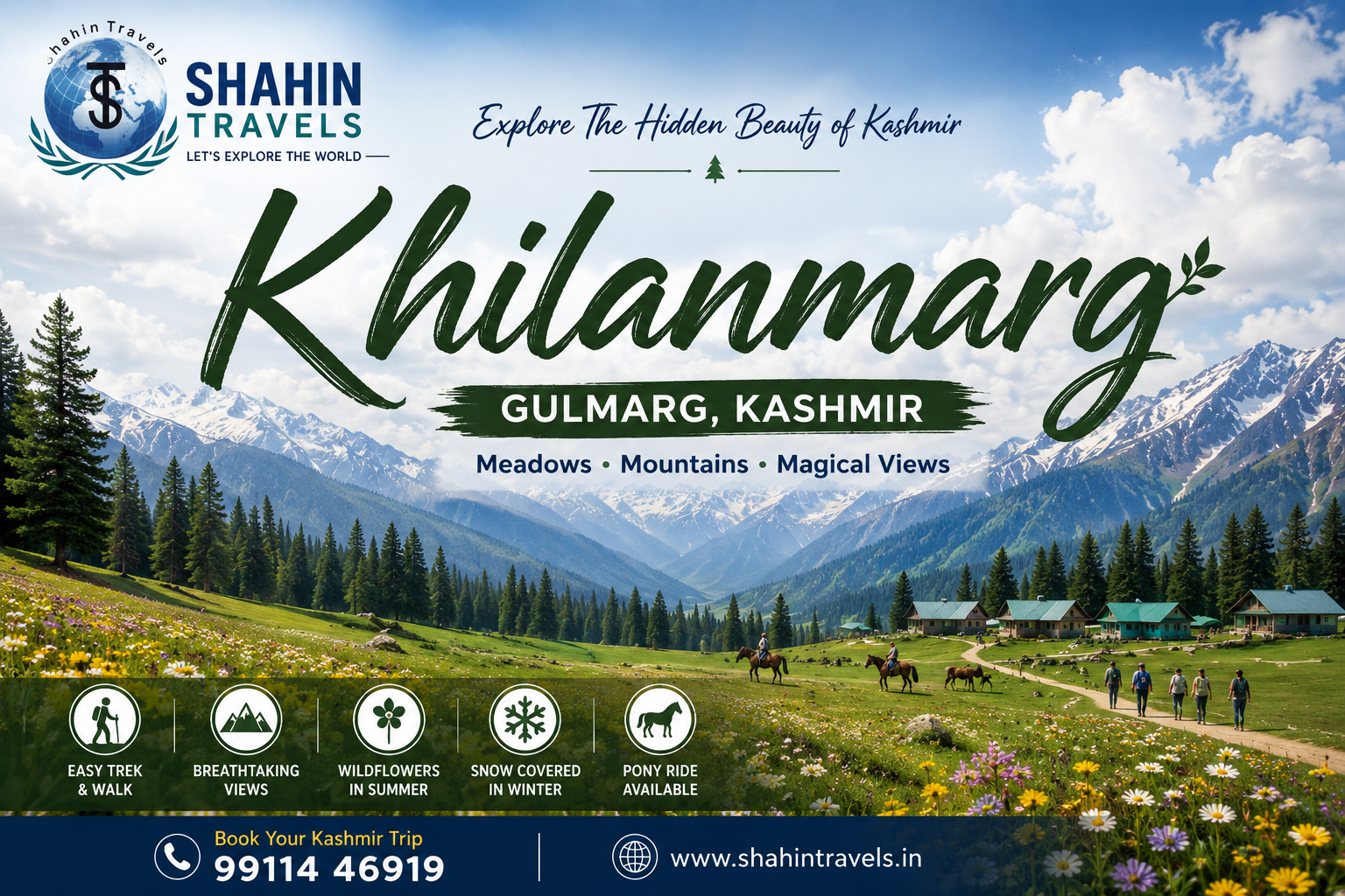 Khilanmarg Gulmarg Kashmir scenic meadow
