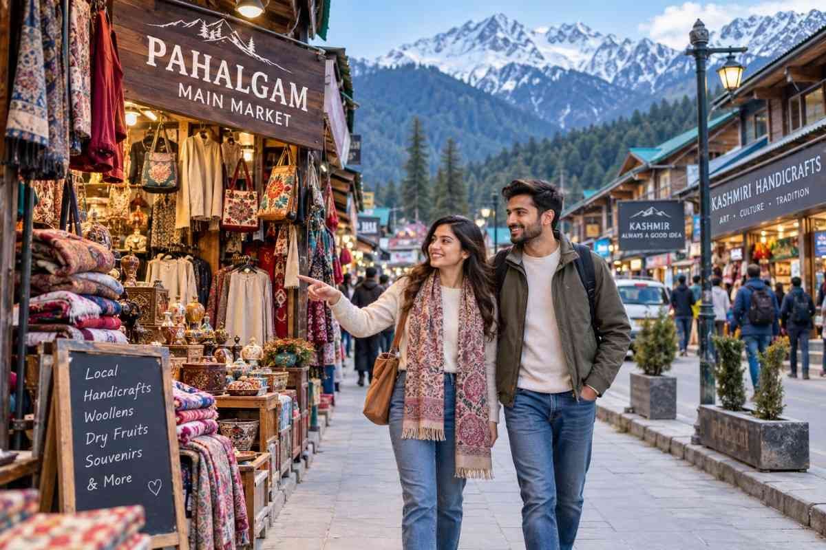 Pahalgam Main Market in Kashmir
